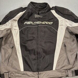 JACKET Fieldsheer Motorcycle Mens LRG  BLK Yellow Carbolex Rainguard Phoslite CE